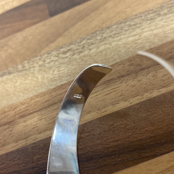 Vintage Abalone Stone 925 Sterling Cuff Bracelet - Picture 7 of 12